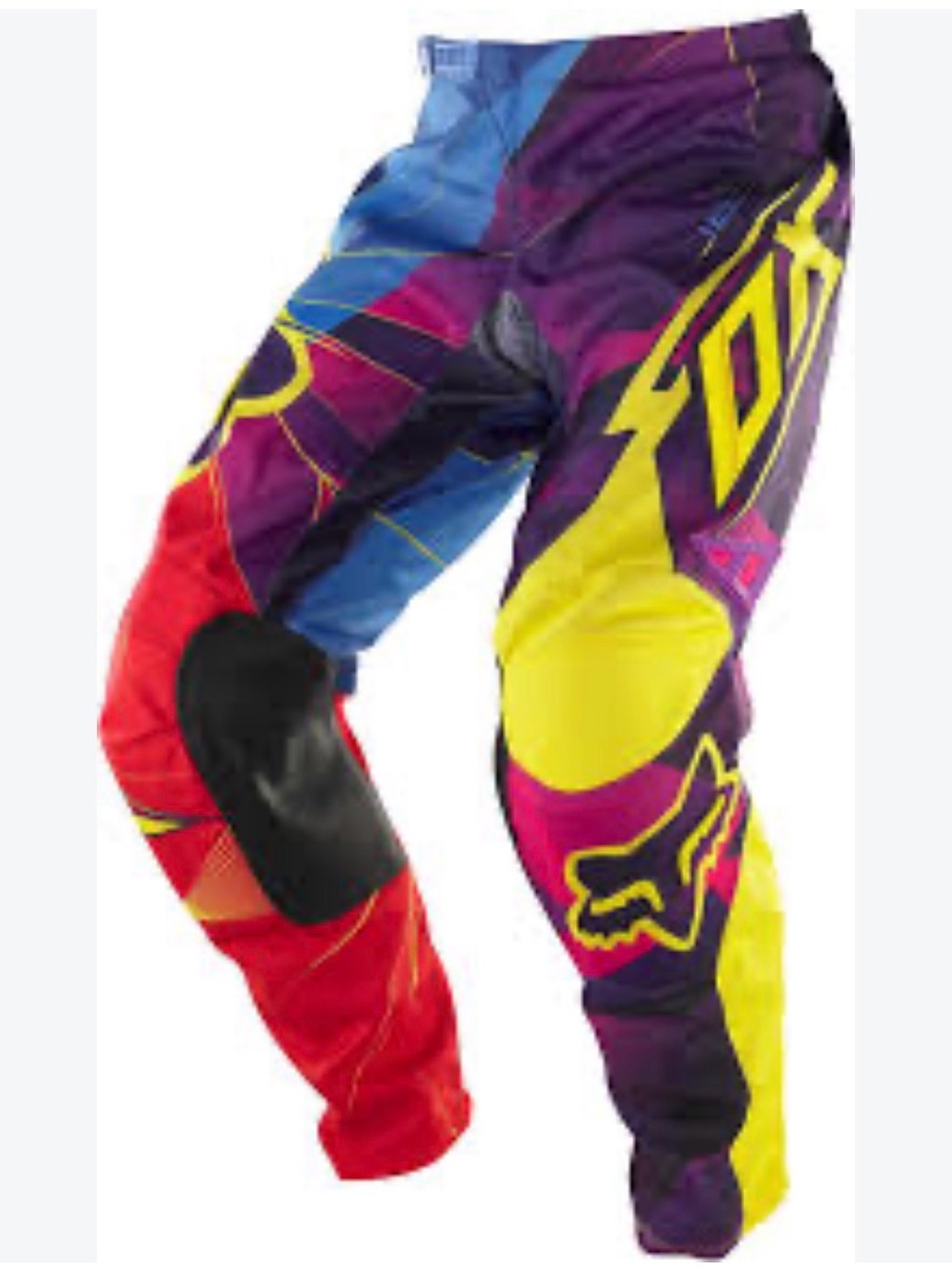 Fox Kids Multicolor Motocross Pants - Yellow/Red/Blue/Purple